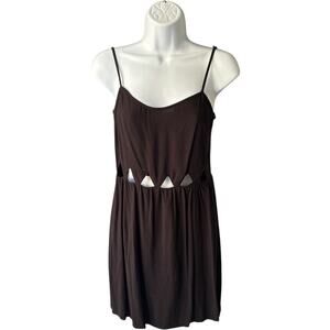 H&M 6 Y2K Party Dress Black Cutout Waist Spaghetti Strap Mini Coquette